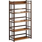 Vyntyra Book Shelf,Open Storage Shelf,Display Shelf,Narrow Bookcase for Small Space,for Living Room, Study, Office(Walnut Color,5-85)