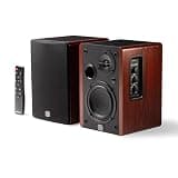 PreSonus Eris Accent BT 60W Powered Bookshelf Bluetooth Speakers – Studio Monitors for Turntable, Home, 4" Woofer, Silk Tweeter, USB-C, Optical, RCA, Coax, Remote, Sub Out, Wired Option, Wood Grain
