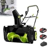 Powerful Cordless Snow Blower, 3500W Motor, Dual LED Lights, Throwing Distance 25ft, Clearing Width 20in, with 2 Batteries, Helps You Easily Handle Winter Removal