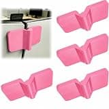 Multi Screen Alignment Tool Hinge 4 Pack with Adhesive Pads, Monitor Connector Hinges, Adjustable Angle Display Alignment Kit, Low Profile for Triple Monitor Setup Sim Racing Office (Pink)