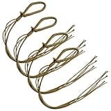4 Pcs Natural Plant Fiber Hanging Ropes, 13.8 in / 35 cm DIY Nutshell Rattle Material, 5 Strand Hand Percussion Instrument Strings, African Style Craft String for Wind Chimes Decor