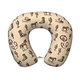 Hekroxu Western Cowboy (1) Print Travel Pillow Pure Memory Foam Neck Pillow Airplane for Traveling,Car, Train,Napping,Traveling,Washable Cover