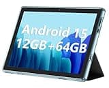 ECOPAD 10.1 Inch Tablet, Android 15 Tablets 12GB(4+8) RAM / 64GB ROM / 1TB SD Card Expansion, 1280x800 IPS HD Touchscreen, 6000mAh Battery, Bluetooth 5.0, Dual Cameras, GMS, Dual Band WiFi, Blue