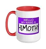 Purple Himothy Purple Color Graphic Ceramic Mug, Red/White, 15oz