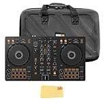 Pioneer DJ DDJ-FLX4 2-Channel DJ Controller - Black Bundle with Carrying Case and Austin Bazaar Polishing Cloth