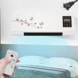 2-in-1 Portable Wall Air Conditioner & Heater with Timer - Space-Saving Cooling & Heating Fan for Bedroom, Living Room, and Bathroom White Brown