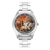 FodPand Analog Men Stainless Steel Band Watch Big Face Silver Wristwatch