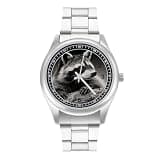 FodPand Analog Men Stainless Steel Band Watch Big Face Silver Wristwatch
