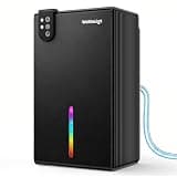 98 OZ Small Dehumidifier for Home 1000 Sq Ft, Quiet Dehumidifier with Drain Hose, Auto Shut-Off, Sleep Mode, 7-Color Light for Basement, Bedroom, Bathroom, Closet, RV (Black)