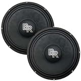 Bass Rockers BRM10v2 10 Inch Midrange Loudspeaker, 700W Max / 350W RMS, 8 Ohm, 92dB Sensitivity, 58Hz–6.5kHz, 2.5 Inch High-Temp CCA Voice Coil, Paper Cone, Car Audio Speaker (2 Pack)