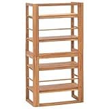 KGHFDVB Colonial Style Bookshelf, Solid Teak Hardwood Shelving Unit with 4 Adjustable Shelves, Storage Cabinet for Home Office, 23.6x11.8x47.2 Inches