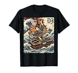 Vintage Japanese Wave Geisha DJ Retro Turntable Vinyl Art T-Shirt