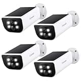 Cinnado Security Cameras Wireless Outdoor - Home Security Cameras Solar & Battery Powered with 2K Color Night Vision, 2-Way Talk & Spotlight, Continuous Power, 2.4 GHz Wi-Fi, Easy Set Up, S1 4 Pack