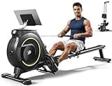 YPOO Rowing Machine for Home, 350 LB Capacity, 16-Level Silent Resistance, Magnetic Rowing Machines for Home Foldable, Full-Body Workout Compact Rowing Machine for Cardio & Strength with APP Support