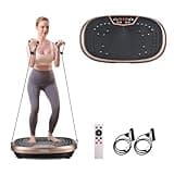 EILISON FitMaxx 3D XL Vibration Plate Exercise Machine - Whole Body Workout Vibration Platform w/Loop Bands - Lymphatic Drainage Machine for Weight Loss, Shaping, Recovery (Fitpro Brown)