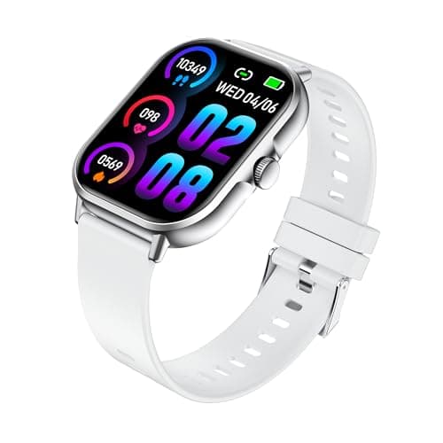 Smart Watch(Answer/Make Call),2.01" Smartwatch for Women men IP67 Waterproof, 100+ Sport Modes Fitness Tracker watch, Heart Rate Sleep Monitor, pedometer, Smart Watches for Android& iOS (Silver)