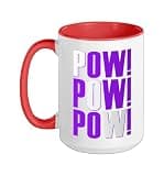 Purple POW!x3 Purple Graphic Ceramic Mug, Red/White, 15oz