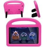 Kids Carrying Case for Kindle Fire HD 8 Inch Tablet 8th/7th/6th Generation (2018/2017/2016), Techcircle Shock Proof EVA Foam Handle Stand Cover, Pink
