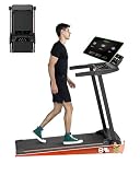 Foldable Walking Pad Treadmill with Incline and Handle Bar, 3.5HP 400lbs Capacity Compact Treadmill for Home Office Use, Portable Treadmills with 12 Workout Programs & LED Display