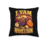 I Yam What I Yam Bootleg Meme Ube Pun Purple Yam Dad Joke Throw Pillow