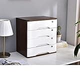 YXEDPBF Wooden 4 Drawer File Cabinet with Lock for Home Office Desktop Organizer with Lateral Filing System and Hanging File Storage (A)