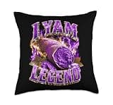 I Yam Legend Bootleg Meme Ube Pun Purple Yam Dad Joke Throw Pillow