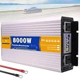 VTCMKAZYT Power Inverter 3000w 4000w 5000w 6000w 8000w Dc 12V 24V 48V 60V to Ac 110V 220V Pure Sine Wave Voltage Converter Solar(8000W,12Vto110V)