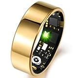Kuxlagz Smart Ring Health Tracker for Women, Sleep Tracker and Activity Monitoring, Heart Rate,SPO₂,Blood Pressure, No Subscription, Step Tracker Ring for iOS&Android (Gold, 10#)