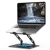 Adjustable Laptop Stand for Desk with 360 Rotating Base, Metal Foldable Laptop Riser Holder, Portable Desktop Book Stands, Ventilated Cooling Computer Notebook Stand Compatible with 10-15.6” Laptops