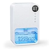 Dehumidifier,128oz Visible Water Tank 1000 sq.ft Dehumidifier for Home – Quiet Portable Unit with 24-Hour Timer, Auto Shut-off, Sleep Mode & 7-Color Night Light for Bathroom, Bedroom, Basement, RV