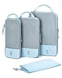 BAGSMART 4 Set Compression Packing Cubes for Travel, Lightweight Vacation Travel Essentials, Travel Accessories for Suitcase Organizer Bags Set, Durable Luggage Organizer Travel Bags