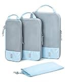 BAGSMART 4 Set Compression Packing Cubes for Travel, Lightweight Vacation Travel Essentials, Travel Accessories for Suitcase Organizer Bags Set, Durable Luggage Organizer Travel Bags
