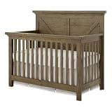 Pemberly Row Traditional 4-in-1 Convertible Crib, Harvest Brown Finish, Furniture Grade Wood/Pine/Veneer/MDF, Rustic Nursery Bed Converts to Toddler, Day, or Full-Size Bed
