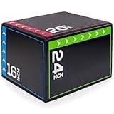 BalanceFrom 3-in-1 Rotatable Plyometric Box Jumping Exercise Trainer Workout Equipment with Anti Slip Surface & High Density Foam, 16" × 20" × 24", 10-Pound, Multi-Color