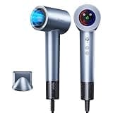 2026 Upgrade Hair Dryer, High-Speed Ionic Blow Dryer with Brushless Motor for Fast Drying, Thermo-Control HairDryer with Nozzle Attachment,Quiet Compact for Curly Hair Home Salon Travel, Space Gray