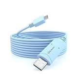 OIKWAN USB to Micro USB Console Cable with FTDI Chipset, RS232 Serial Port Adapter for Cisco Routers/Switches, PLC, Industrial Control Devices, Compatible with Windows/Mac/Linux (6ft/1.8m)
