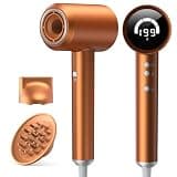 Hair Dryer with Diffuser and Concentrator, Fast Drying Ionic Blow Dryer, 6 Heat & 5 Speed Settings, Cold Shot Button, 2 Attachments for All Hair Types, Perfect for Home, Salon & Travel, Mocha Brown