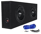 Sundown Audio SML-10 D2 Bundle: (2) 10 in 1200-Watt Peak/600-Watt RMS Shallow Subwoofers, RDSM10 Dual 10 in 0.56 cu ft Sealed Shallow Mount Sub Box, K2 Dual Sub Box Installation Kit, 4-Items