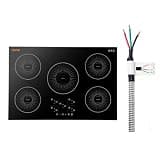 VEVOR Induction Cooktop 30inch 5 Burners Built-in Electric Stove 220V 9200W, Induction Burner for Kitchen, with 9 Power Levels, LED Touch Screen, Ceramic Glass Surface, Child Lock