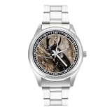 FodPand Analog Men Stainless Steel Band Watch Big Face Silver Wristwatch