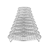 Round Stainless Steel Stackable Air Fryer Rack With Foot For Grill Baking Cooling(13cm)