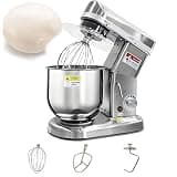 Commercial Stand Mixer, 5L/7L/10L Pizza Bakery Multifunction Blender Food Mixer, 3 Speed Electric Kitchen Mixer with Bowl, Food Mixer for Baking Pizzeria, Cake Mixer Silver-5L