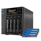 Asustor Lockerstor 4 Gen3 AS6804T with 3 x 1TB SSD (WDS100T5B0E), 4 Bay NAS, AMD Ryzen Quad-Core 2.3GHz, 16GB ECC DDR5, 4 M.2 NVMe Slots, Dual 5GbE & 10GbE Port, Network Attached Storage