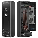KAER 5-6 Gun Safe,Gun Safes for Rifle and Pistols,No Assembly Gun Cabinets,Rifle Safe,GunSafes for Rifle and Shotguns,Gun Safes & Cabinets with Drawer,Indoor Gun Rack,Removable Shelf (L)