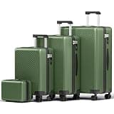 Krute 4 Piece Luggage Set Hardside Suitcase Sets ABS+PC Carry On Luggage with Wheels TSA Lock Checked Travel Laggage (12/20/24/28in)