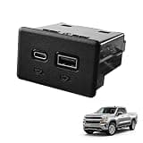 GSNIZ Rear Dual Charge USB Port Replacement Type-C For Chevy Silverado 1500 2500HD 3500HD 2019-2023 Tahoe Suburban 2021-2023 Cadillac Escalade ESV 2021-2023, Replace 13525889 13540949