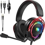 IYGR K98 Wired RGB Gaming Headset with Mic, Over Ear Gaming Headphones, 50mm Neodymium Drivers, Noise Isolating Microphone, Memory Foam Cushions, Aluminum Alloy Frame for PC, PS5, PS4, Xbox, Switch