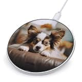 Papillon Lying on Tummy Wireless Charger, Fast Charging Pad