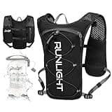 Running Vest for Women Men,Adjustable Chest Straps Runnings Hydration Vest with 1.5L Water Bladder,Lightweight Breathable Reflective Runnings Vest for Trail Running Hiking Black