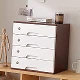 GFSGHZZ Lockable Desktop Storage Box with Drawers - Solid Wood File Cabinet for Office Supplies, A4 Receipt Storage, Small Chest of Drawers for Home Or Office Use,One Color-4 Drawer